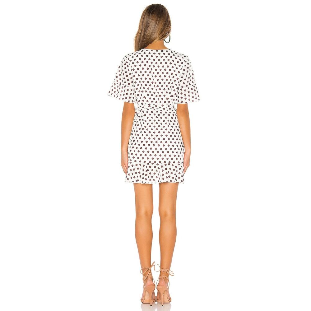 NWT Revolve Majorelle Portia Polka Dot Mini Wrap Ruffle Dress Size Small - Picture 3 of 3